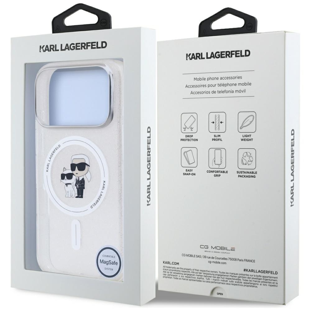 Karl Lagerfeld IML Karl Choupette Glitter MagSafe Case for iPhone 17 Pro - Cleareng