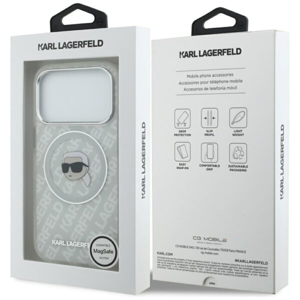 Karl Lagerfeld IML Karl Head Logo MagSafe Case for iPhone 17 Pro - Grayeng