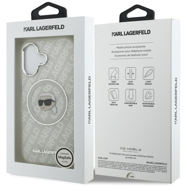 Karl Lagerfeld IML Karl Head Logo MagSafe iPhone 17 Case - Grayeng