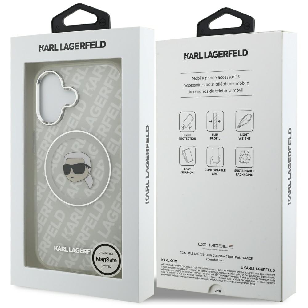 Karl Lagerfeld IML Karl Head Logo MagSafe iPhone 17 Case - Grayeng