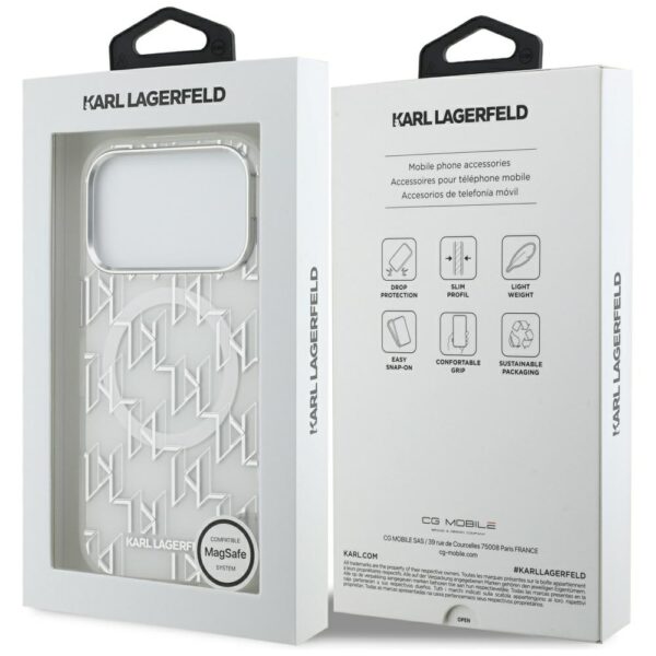 Karl Lagerfeld IML KL Monogram MagSafe Case for iPhone 17 Pro - Whiteeng