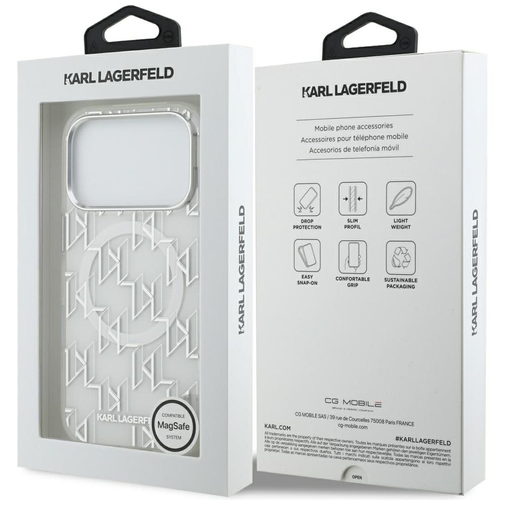 Karl Lagerfeld IML KL Monogram MagSafe Case for iPhone 17 Pro - Whiteeng