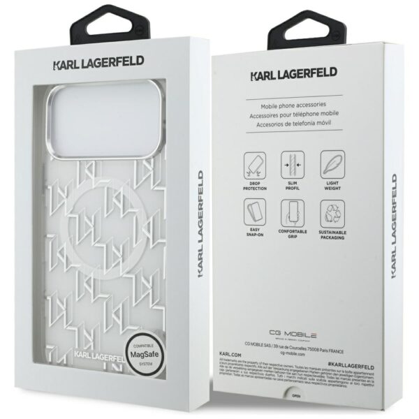 Karl Lagerfeld IML KL Monogram MagSafe Case for iPhone 17 Pro Max - Whiteeng