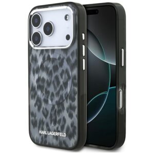 Karl Lagerfeld IML Leopard Pattern MagSafe Case for iPhone 17 Pro - Blackeng