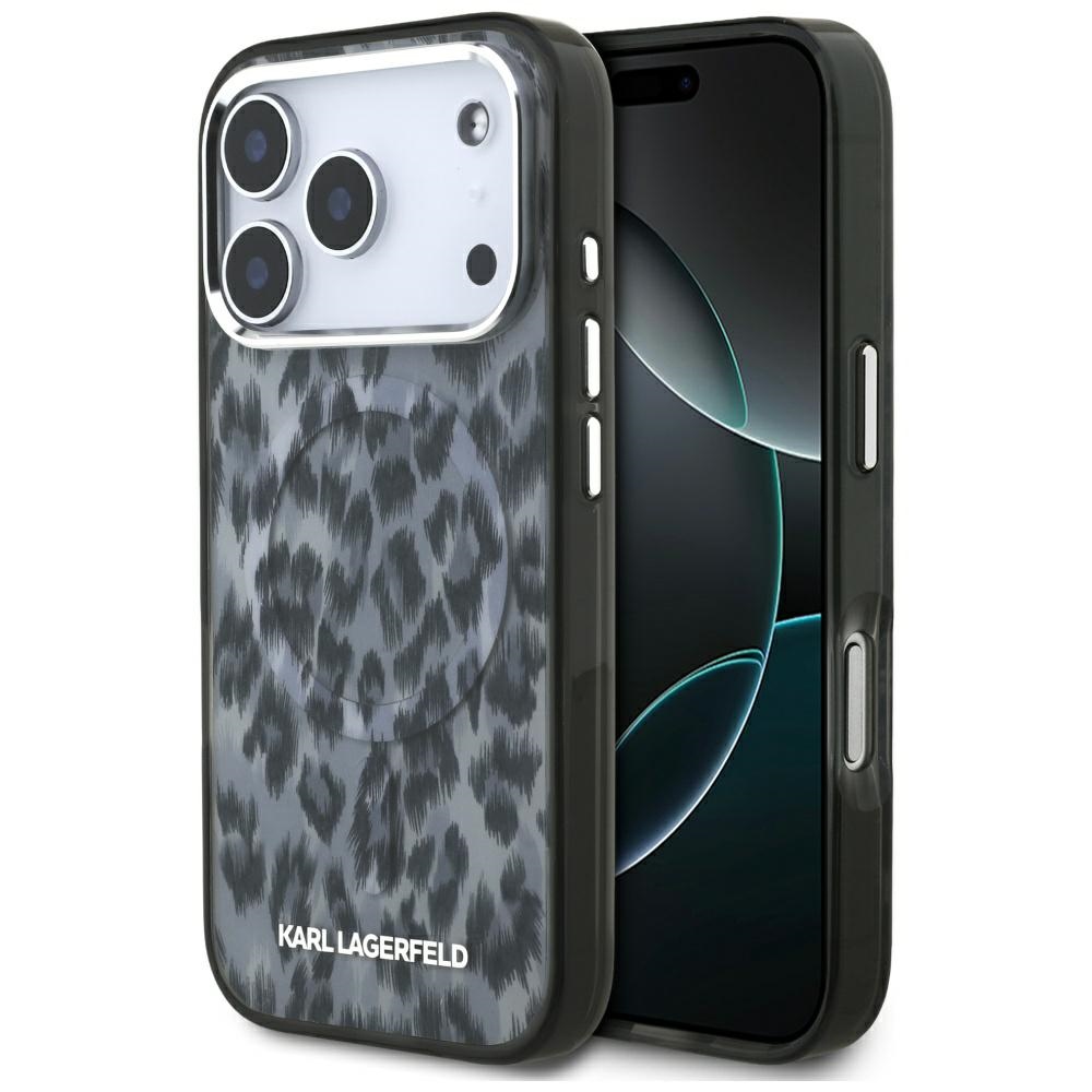 Karl Lagerfeld IML Leopard Pattern MagSafe Case for iPhone 17 Pro - Blackeng