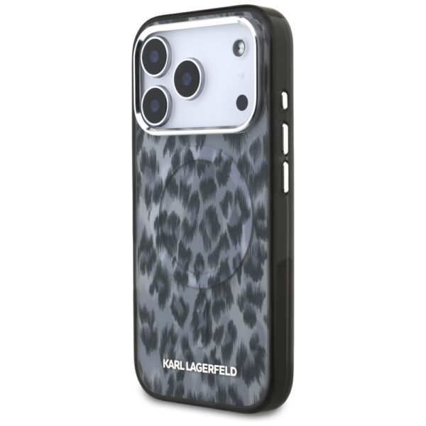 Karl Lagerfeld IML Leopard Pattern MagSafe Case for iPhone 17 Pro - Blackeng