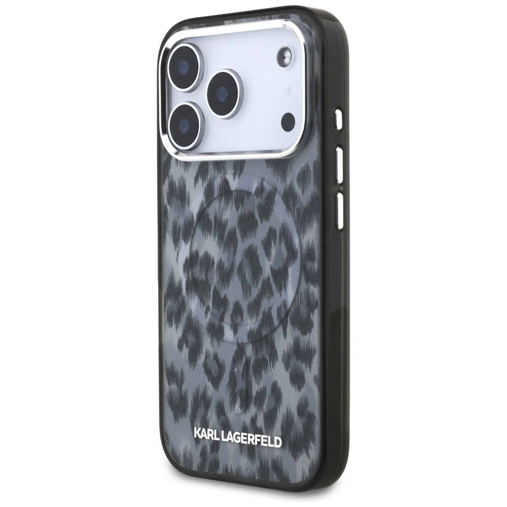 Karl Lagerfeld IML Leopard Pattern MagSafe Case for iPhone 17 Pro - Blackeng
