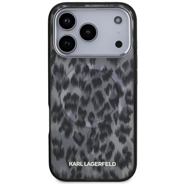 Karl Lagerfeld IML Leopard Pattern MagSafe Case for iPhone 17 Pro - Blackeng