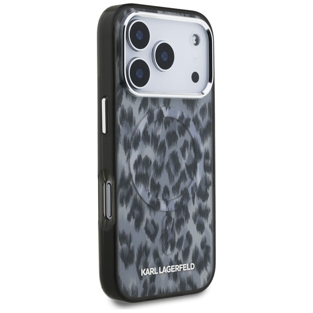 Karl Lagerfeld IML Leopard Pattern MagSafe Case for iPhone 17 Pro - Blackeng