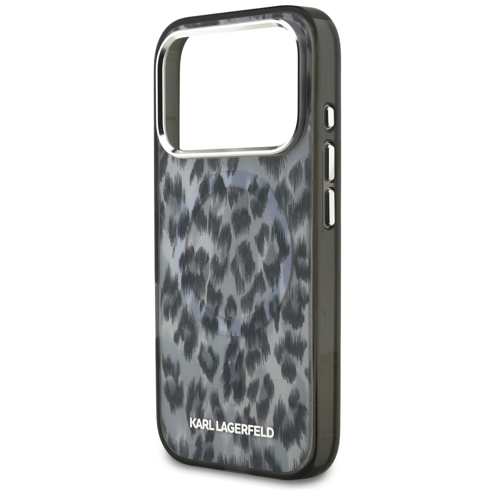 Karl Lagerfeld IML Leopard Pattern MagSafe Case for iPhone 17 Pro - Blackeng