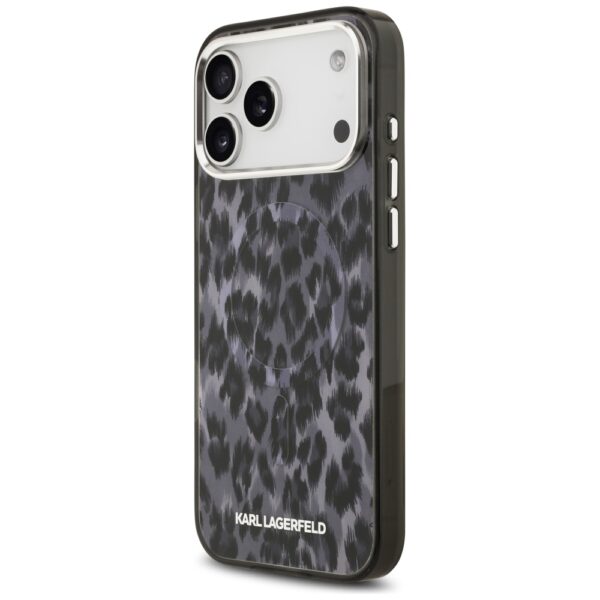Karl Lagerfeld IML Leopard Pattern MagSafe Case for iPhone 17 Pro Max - Blackeng