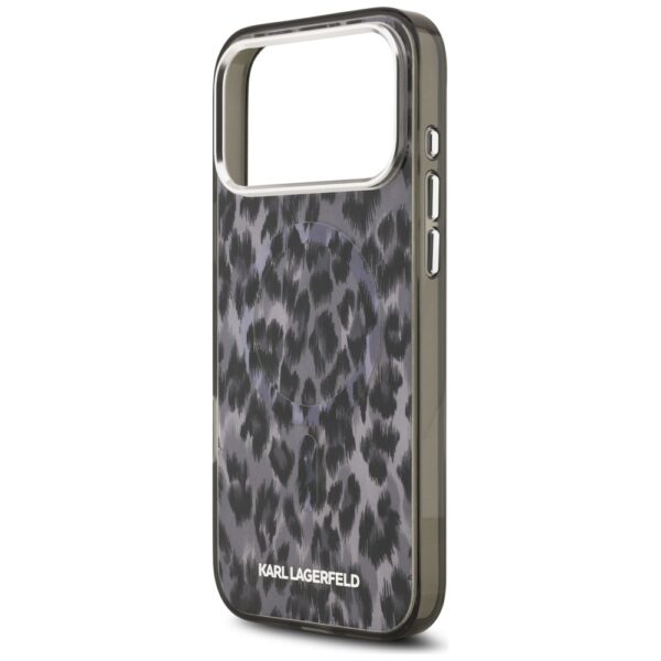 Karl Lagerfeld IML Leopard Pattern MagSafe Case for iPhone 17 Pro Max - Blackeng