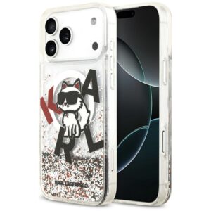Karl Lagerfeld Liquid Glitter Choupette Logo MagSafe Case for iPhone 17 Pro Max - Cleareng
