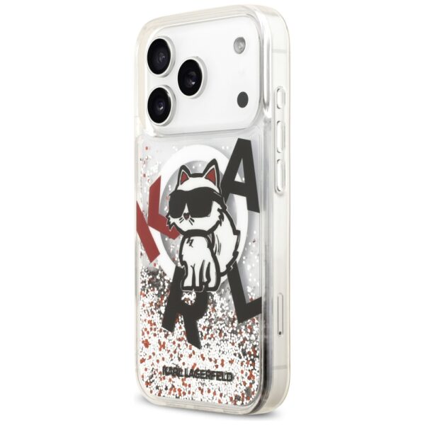 Karl Lagerfeld Liquid Glitter Choupette Logo MagSafe Case for iPhone 17 Pro - Cleareng