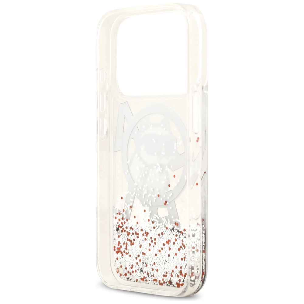 200927_7 Karl Lagerfeld Liquid Glitter Choupette Logo MagSafe Case for iPhone 17 Pro - Cleareng