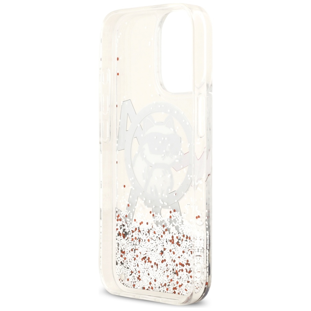 200928_7 Karl Lagerfeld Liquid Glitter Choupette Logo MagSafe Case for iPhone 17 - Cleareng
