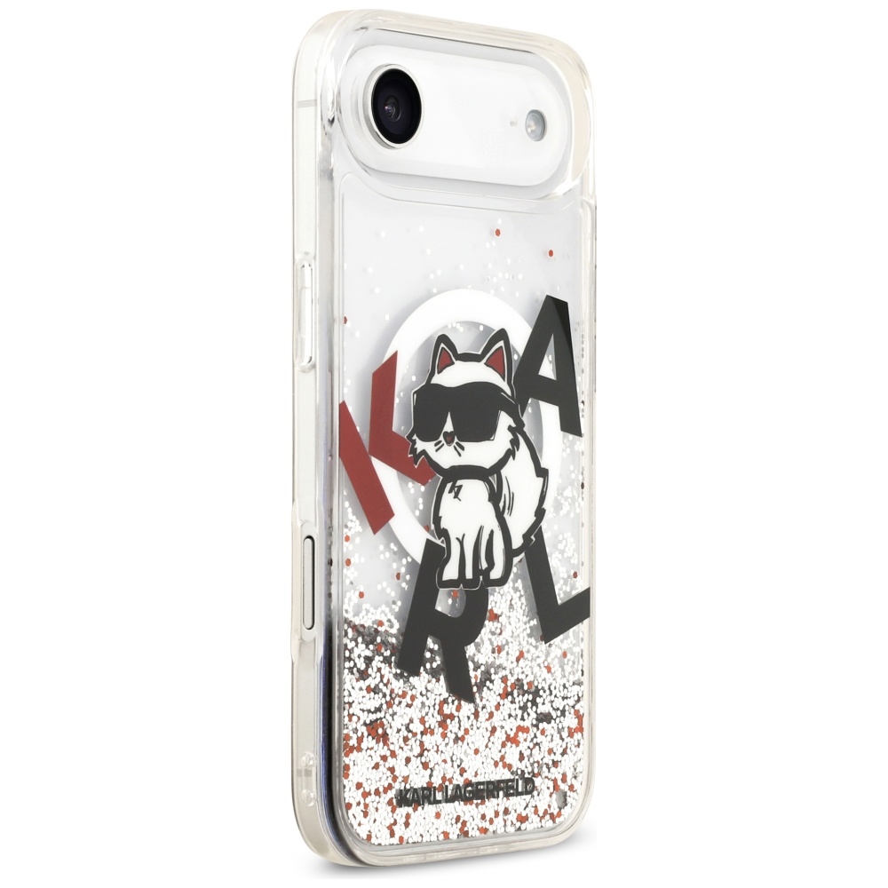 200929_4 Karl Lagerfeld Liquid Glitter Choupette Logo MagSafe iPhone Air Case - Cleareng