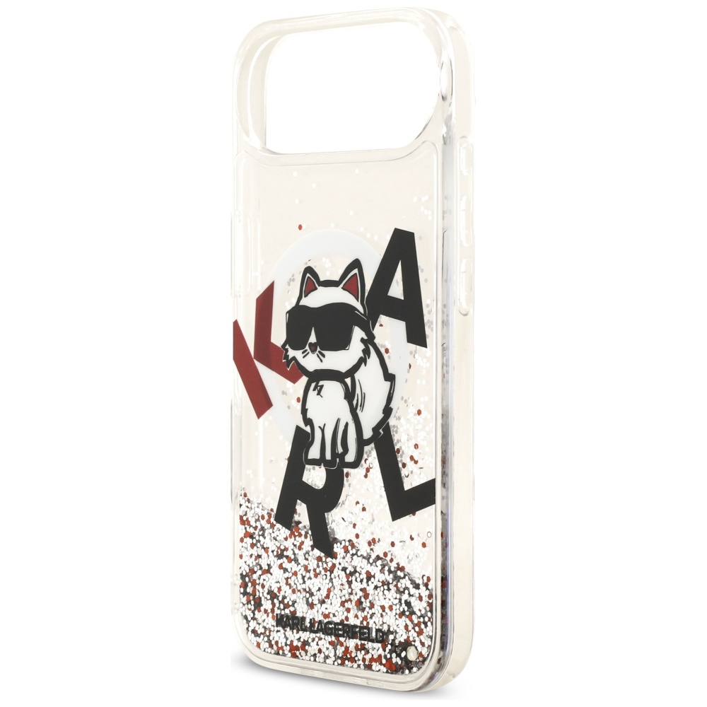 200929_6 Karl Lagerfeld Liquid Glitter Choupette Logo MagSafe iPhone Air Case - Cleareng