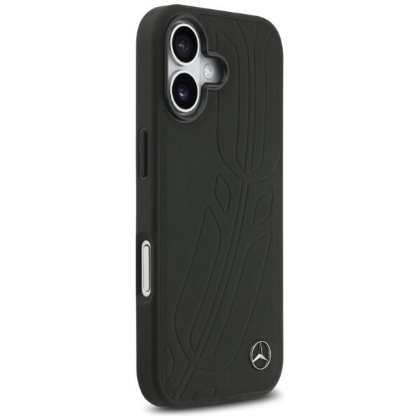 Mercedes Leather Large Laurel Leave MagSafe Case for iPhone 17 - Blackeng