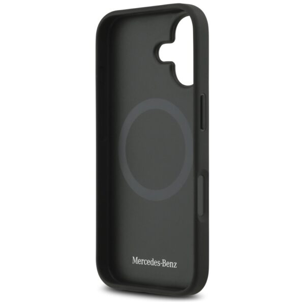 Mercedes Leather Large Laurel Leave MagSafe Case for iPhone 17 - Blackeng