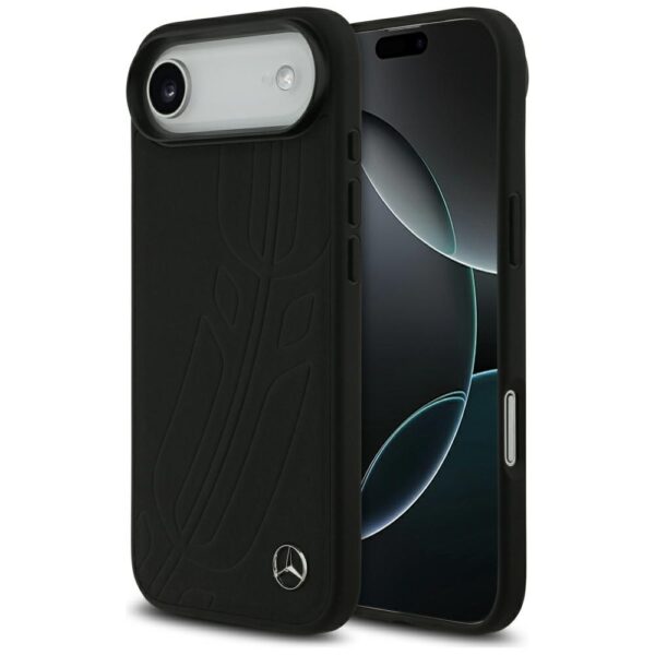 Mercedes Leather Large Laurel Leave MagSafe case for iPhone Air - blackeng