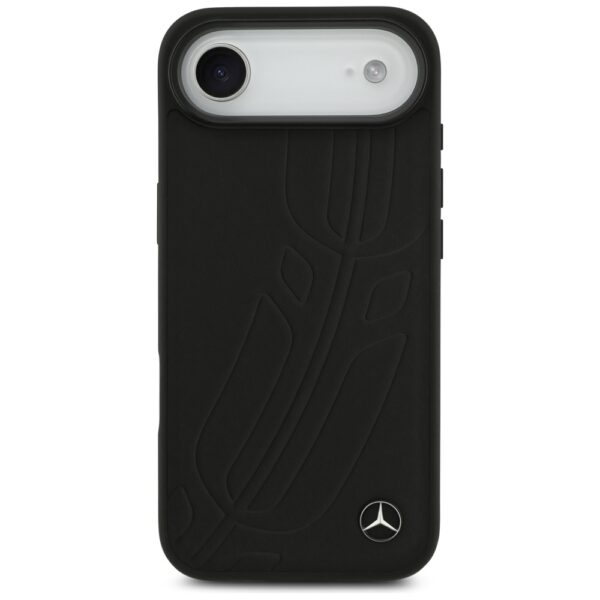 Mercedes Leather Large Laurel Leave MagSafe case for iPhone Air - blackeng
