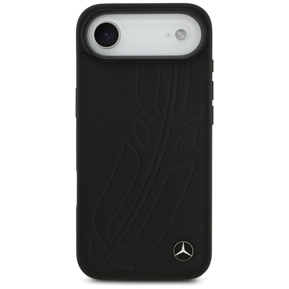 Mercedes Leather Large Laurel Leave MagSafe case for iPhone Air - blackeng
