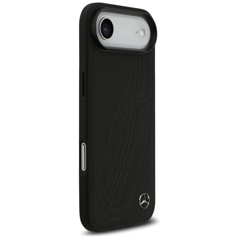 Mercedes Leather Large Laurel Leave MagSafe case for iPhone Air - blackeng