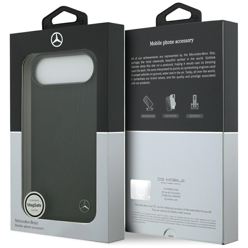 Mercedes Leather Large Laurel Leave MagSafe case for iPhone Air - blackeng