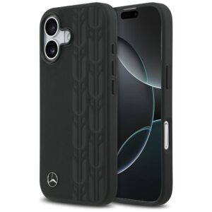 Mercedes Leather Laurel Leaves MagSafe Case for iPhone 17 - Blackeng