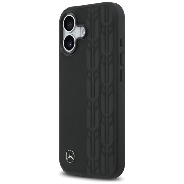 Mercedes Leather Laurel Leaves MagSafe Case for iPhone 17 - Blackeng