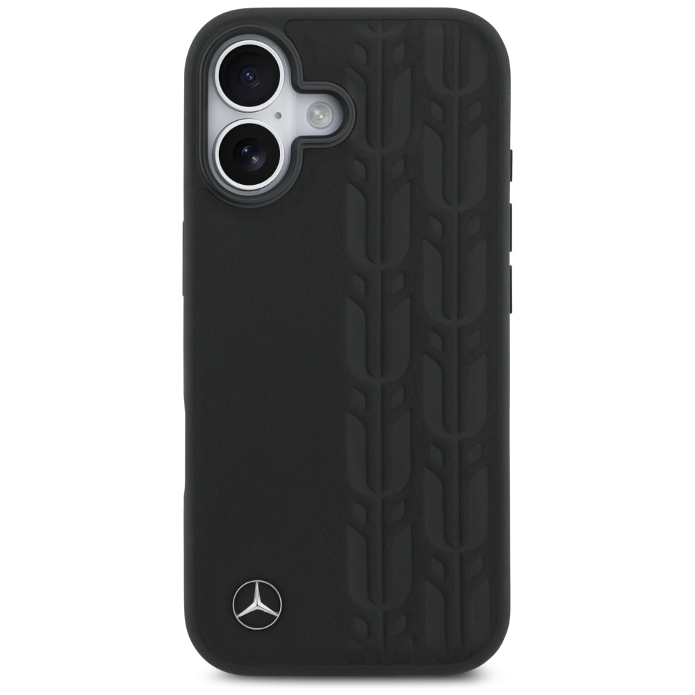 Mercedes Leather Laurel Leaves MagSafe Case for iPhone 17 - Blackeng