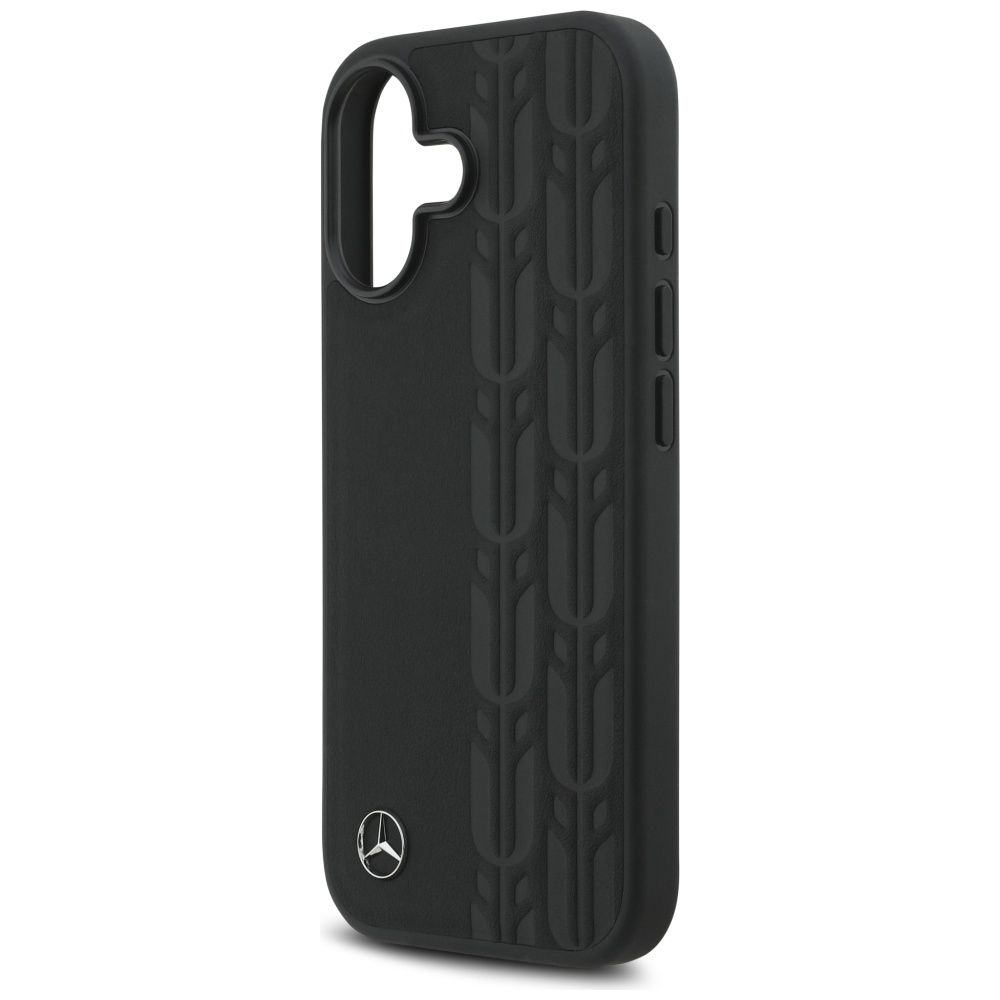 Mercedes Leather Laurel Leaves MagSafe Case for iPhone 17 - Blackeng