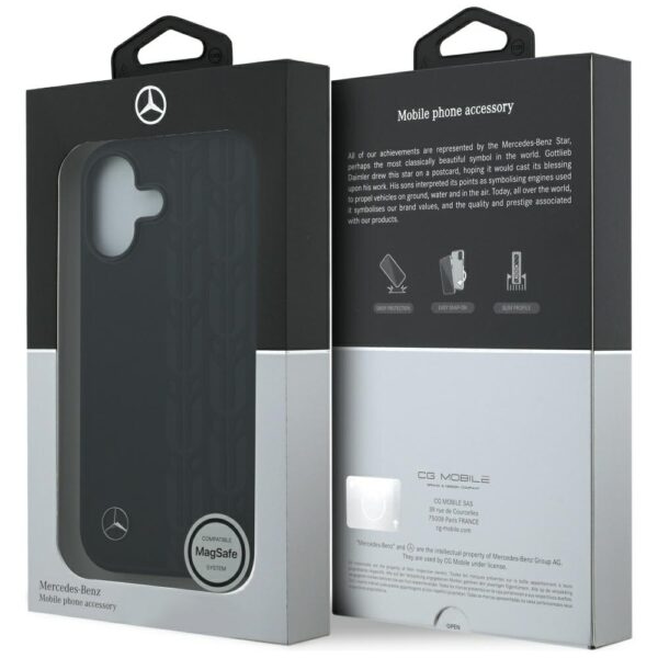 Mercedes Leather Laurel Leaves MagSafe Case for iPhone 17 - Blackeng