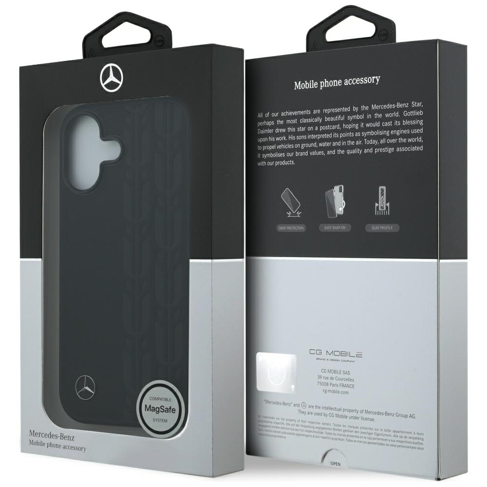 Mercedes Leather Laurel Leaves MagSafe Case for iPhone 17 - Blackeng