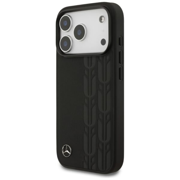 Mercedes Leather Laurel Leaves MagSafe Case for iPhone 17 Pro - Blackeng