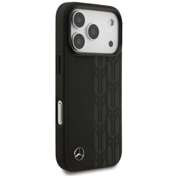 Mercedes Leather Laurel Leaves MagSafe Case for iPhone 17 Pro - Blackeng