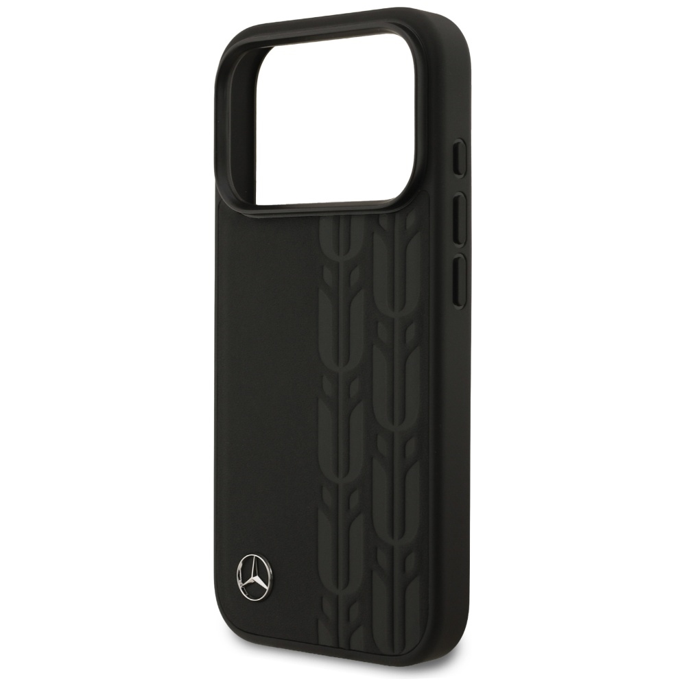 Mercedes Leather Laurel Leaves MagSafe Case for iPhone 17 Pro - Blackeng