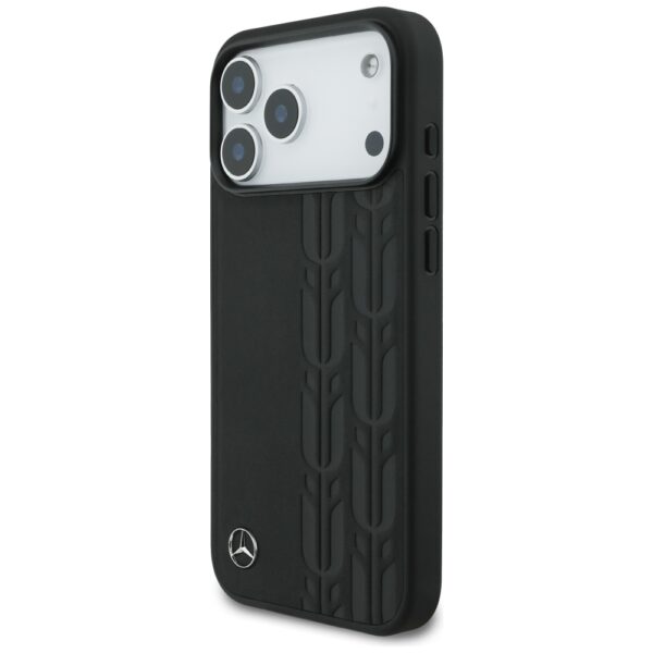 Mercedes Leather Laurel Leaves MagSafe Case for iPhone 17 Pro Max - Blackeng