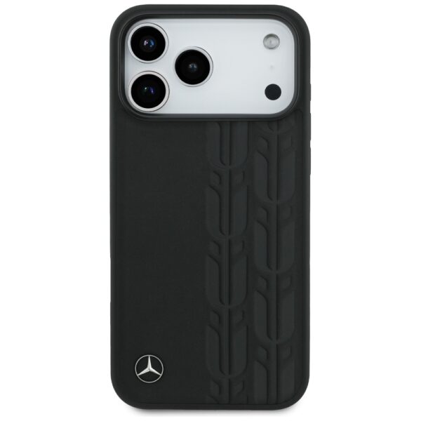 Mercedes Leather Laurel Leaves MagSafe Case for iPhone 17 Pro Max - Blackeng
