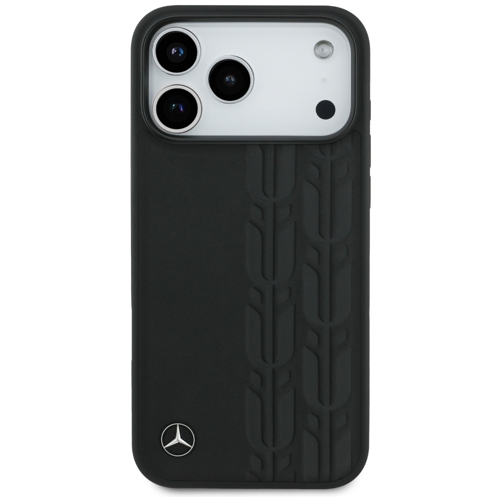 Mercedes Leather Laurel Leaves MagSafe Case for iPhone 17 Pro Max - Blackeng