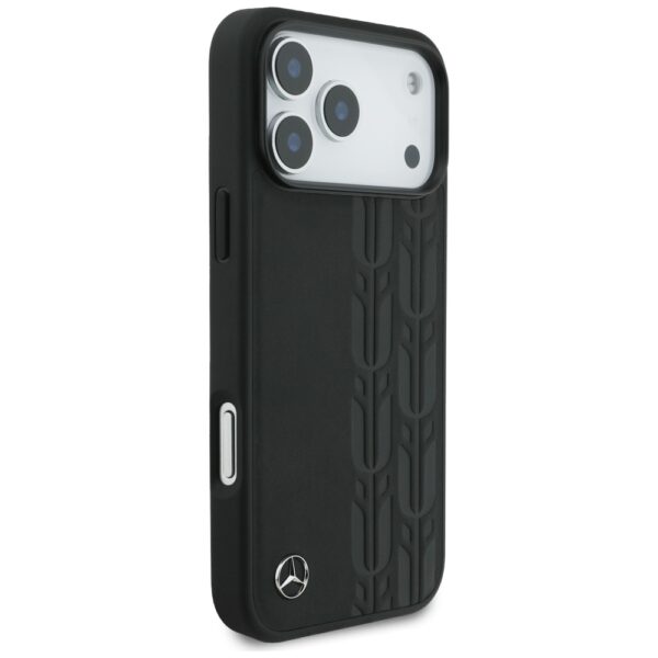 Mercedes Leather Laurel Leaves MagSafe Case for iPhone 17 Pro Max - Blackeng