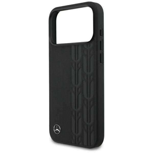 Mercedes Leather Laurel Leaves MagSafe Case for iPhone 17 Pro Max - Blackeng