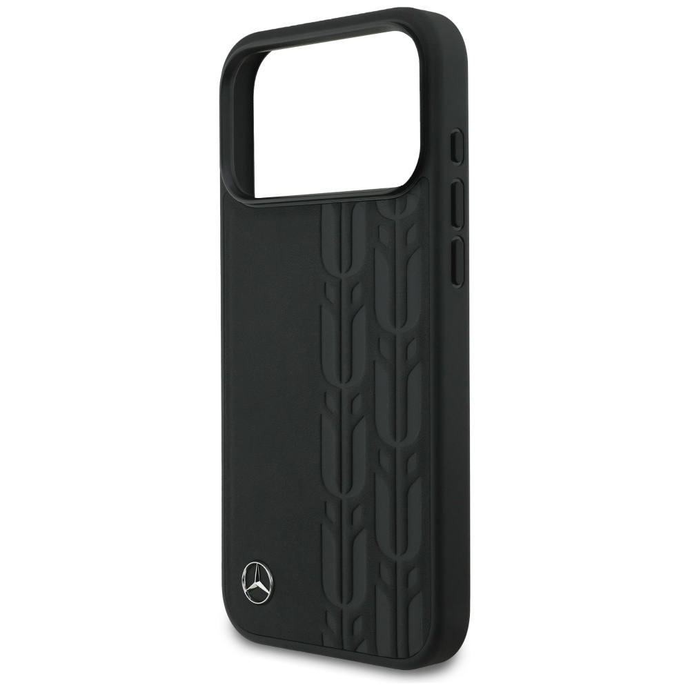 Mercedes Leather Laurel Leaves MagSafe Case for iPhone 17 Pro Max - Blackeng