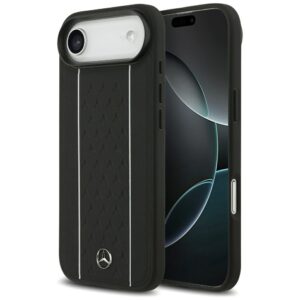 Mercedes Leather Star Pattern Stripes MagSafe case for iPhone Air - blackeng