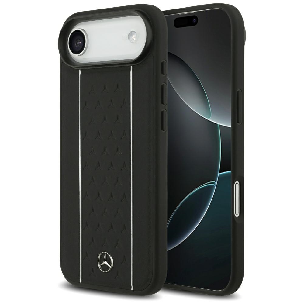 Mercedes Leather Star Pattern Stripes MagSafe case for iPhone Air - blackeng
