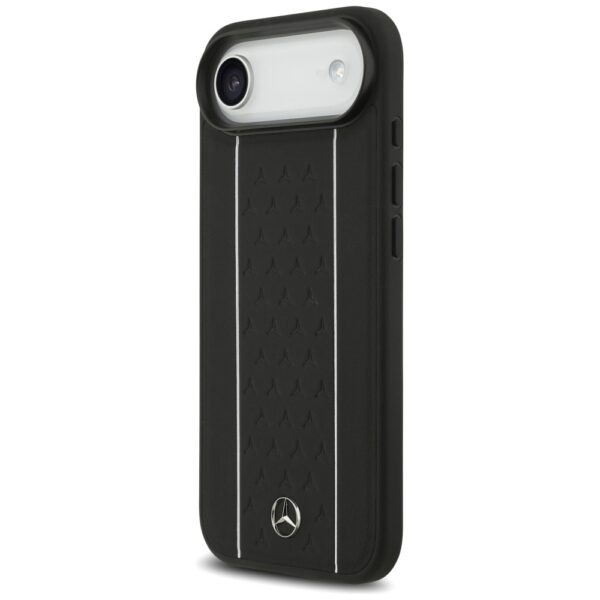 Mercedes Leather Star Pattern Stripes MagSafe case for iPhone Air - blackeng