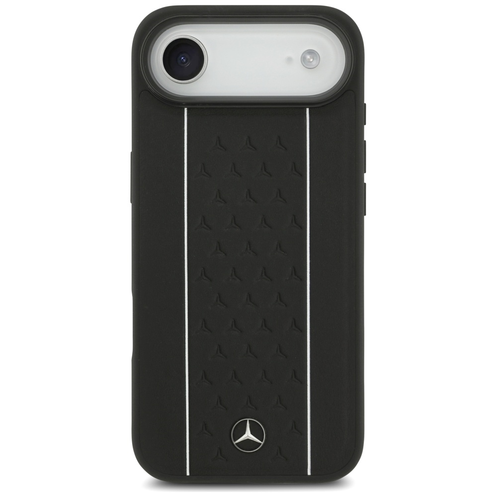Mercedes Leather Star Pattern Stripes MagSafe case for iPhone Air - blackeng