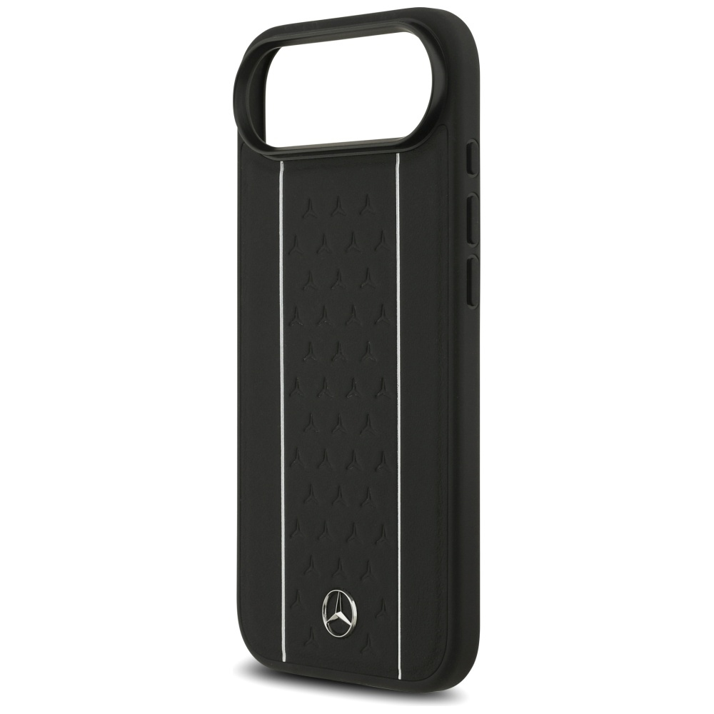 Mercedes Leather Star Pattern Stripes MagSafe case for iPhone Air - blackeng