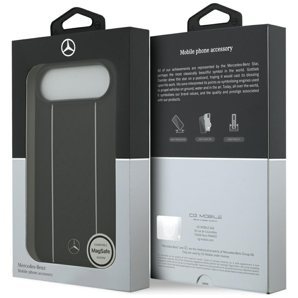 Mercedes Leather Star Pattern Stripes MagSafe case for iPhone Air - blackeng